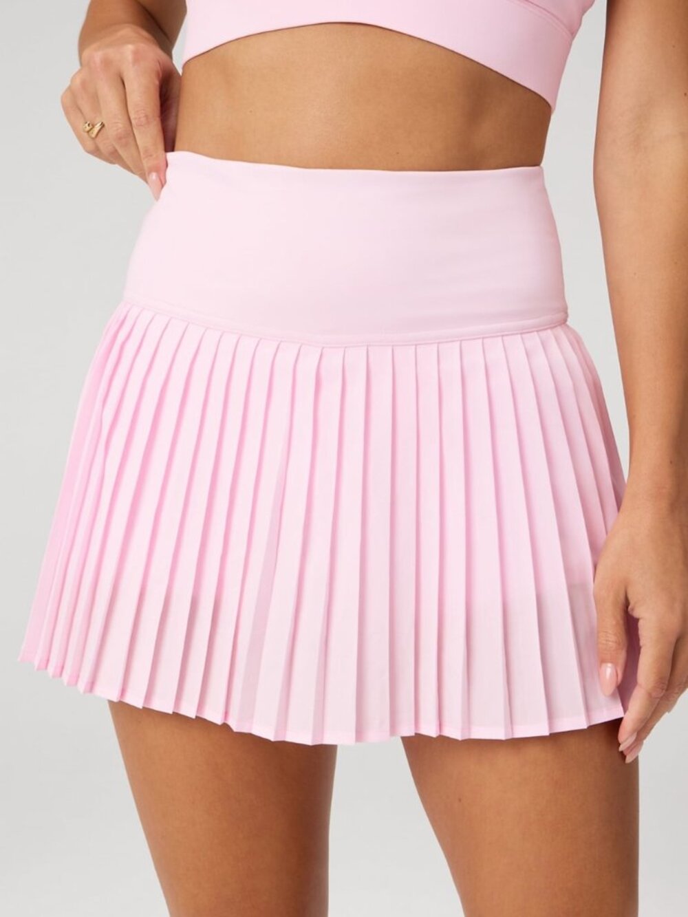 NWT Fabletics Hot Shot Pleated Skirt Ultra Mini in Soft Pink - S